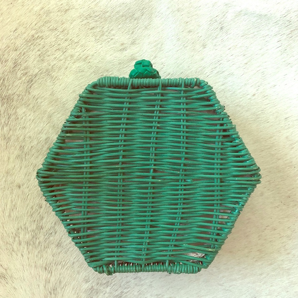 Zara Hexagonal Rattan Wicker Clutch